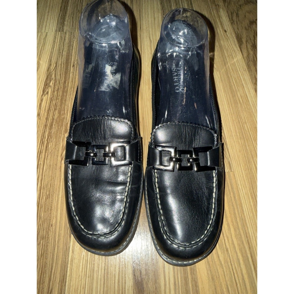 Franco Sarto 9.5 M‎ Slip-On Black Shoes Closed Toe Classic Pumps Women's